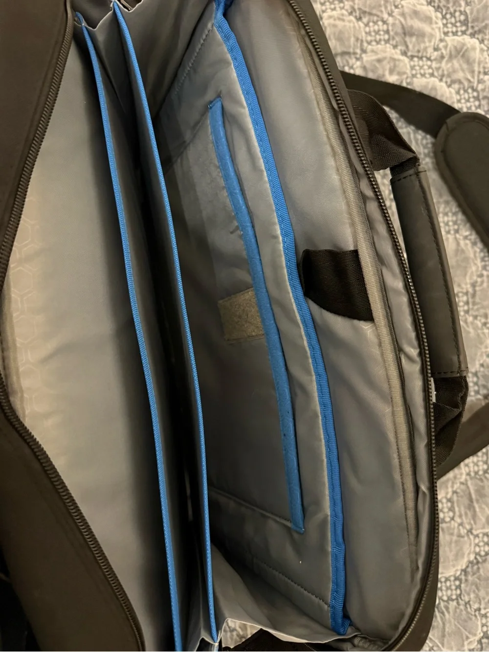 Dell Black Laptop Briefcase with Blue Zip Accent